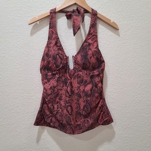 NWOT Kona Sol Tankini snake print